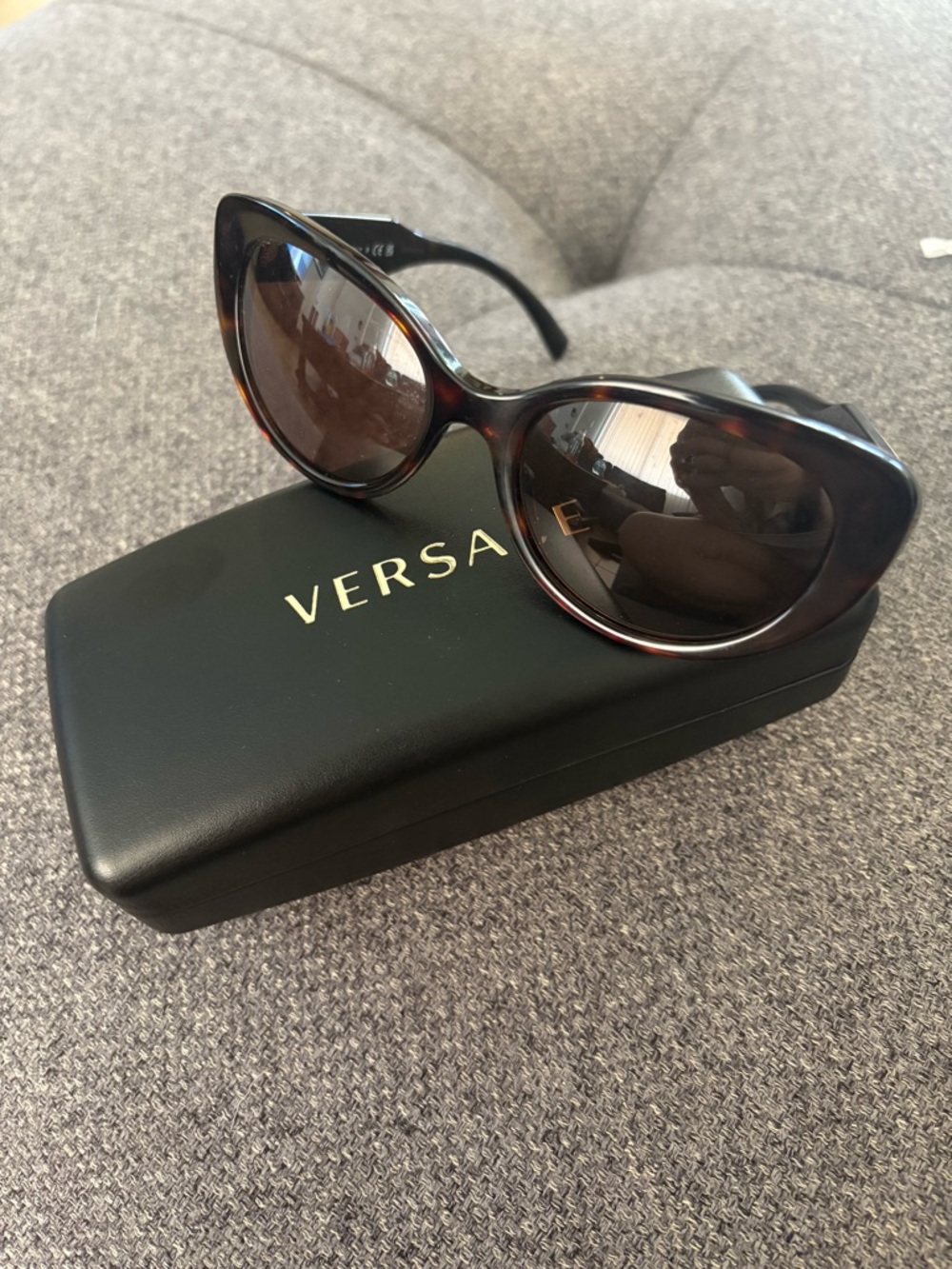 Versace Tortoiseshell Cat-Eye Sunglasses with Brown Lenses
